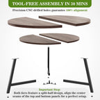 Armocity 35.4" Round Wood Coffee Table with 2-Tier Storage, 1" Thick Top