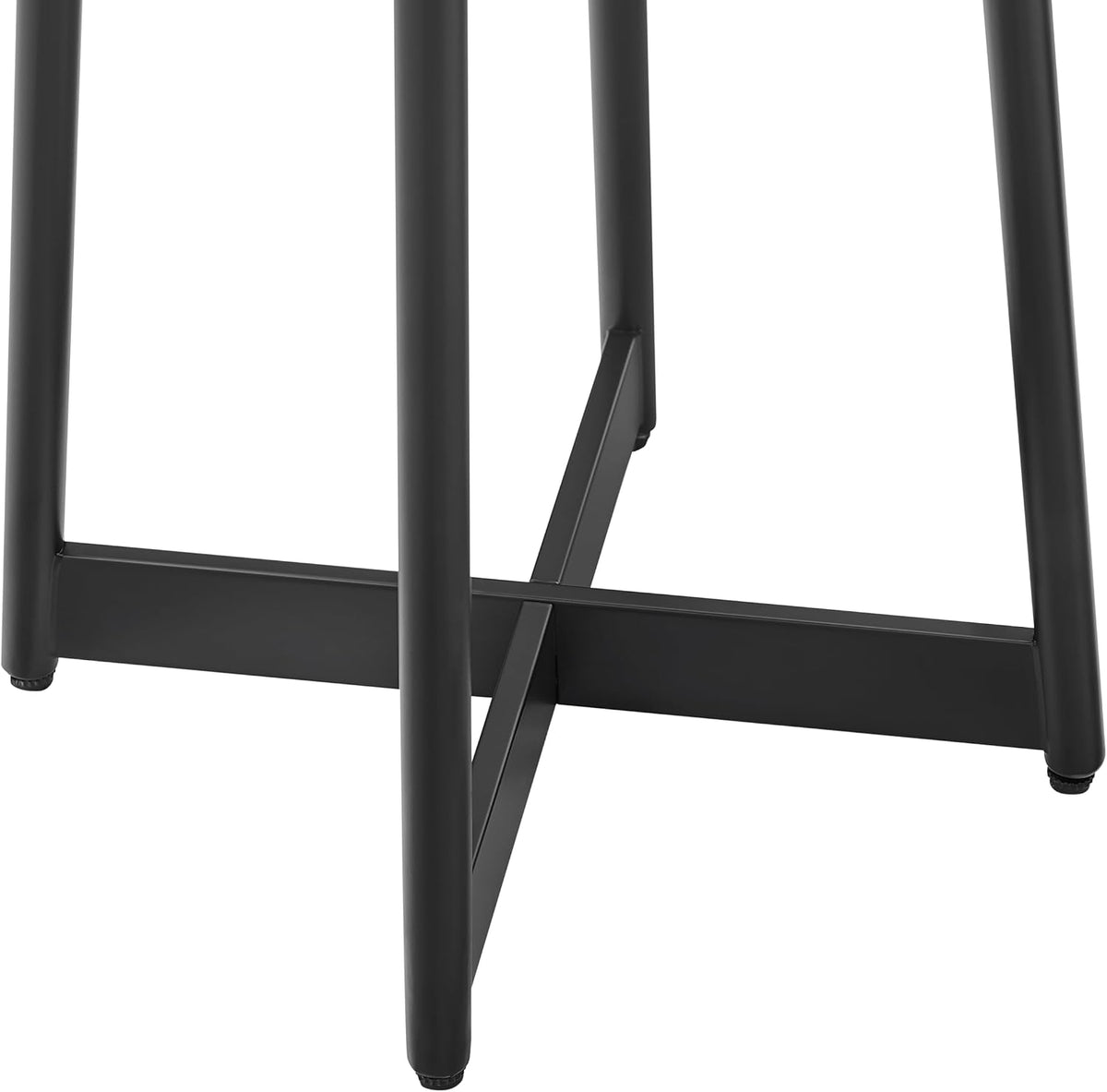 Ranlo Modern Round Accent Table with Geometric Metal Legs in Black Finish
