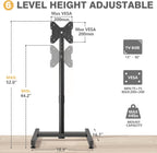 TVON TV Floor Stand for 13-50 inch LCD LED Flat/Curved Panel Screen TVs up to 44 lbs, Height Adjustable TV Stand Mount with VESA 200x200, Portable TV Stand for Bedroom, Dorm Room, Office | Tilting and Rotating Mount, Portrait to Landscape, Height