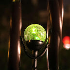 Solar Powered Glass Ball+Accessories - for Solar Wind Spinner Replacement Solar Light Parts (Blue)