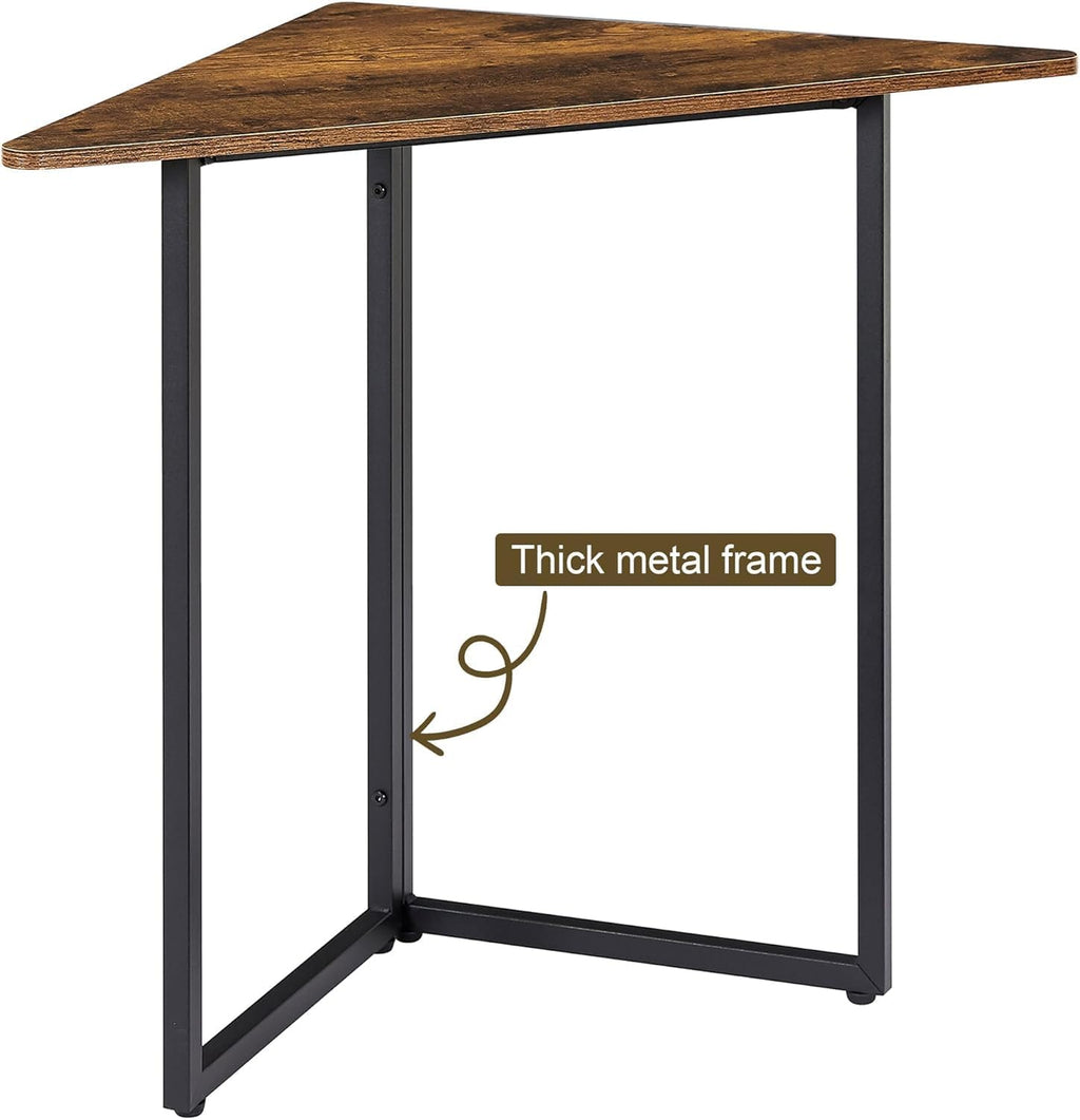 VECELO Corner Shelf, End Side Tables, Triangle Shelves with Metal Frame for Small Space, Living Room, Kitchen, Bathroom