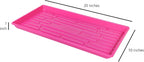 SUNPACK 10" x 20" Heavy Duty Shallow Plastic Seed Starting Tray, Magenta, 1" (Pack of 10) - No Drainage Holes, Perfect for Greenhouses or Indoor Gardening