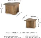 Signature Design by Ashley Solid Mango Wood Nesting Coffee Table Set of 2 | Solid mango wood, Organic modern pedestal tables, Living room use, Abeford Series