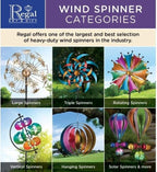 Regal Art & Gift Copper Petals Wind Spinner – Metal Yard Decorations Outdoor | Kinetic Garden Spinner for Lawn, Pathway, or Flower Bed | Weather-Resistant Outdoor Sculpture - 24 Inch