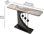 Faux Marble Console Table,Narrow Long Entryway Table,with Geometric Metal Frame,with Marble Tabletop,for Corridor/Entrance/Living Room/Bedroom,for Small Spaces(F,120cm/47.2in)