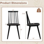 GOFLAME Windsor Dining Chairs Set of 2, Farmhouse Kitchen Chairs with Rubber Wood Frame, Slat Spindle Back, Armless Side Chairs for Dining Room, Living Room, Restaurant