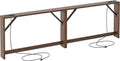 TIQLAB 5.9 Inch Narrow Console Table with Power Outlet,Sofa Table, Total Length 94'' Sofa Table Behind Couch, for Entryway&Living Room, Black Walnut