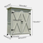 Large Vertical Outdoor Storage Box Adjustable Foot Pads, Wooden Outdoor Storage Cabinet with Doors Galvanized Cabinet Top for Delivery Patio Garden and Porch,Br,Brown