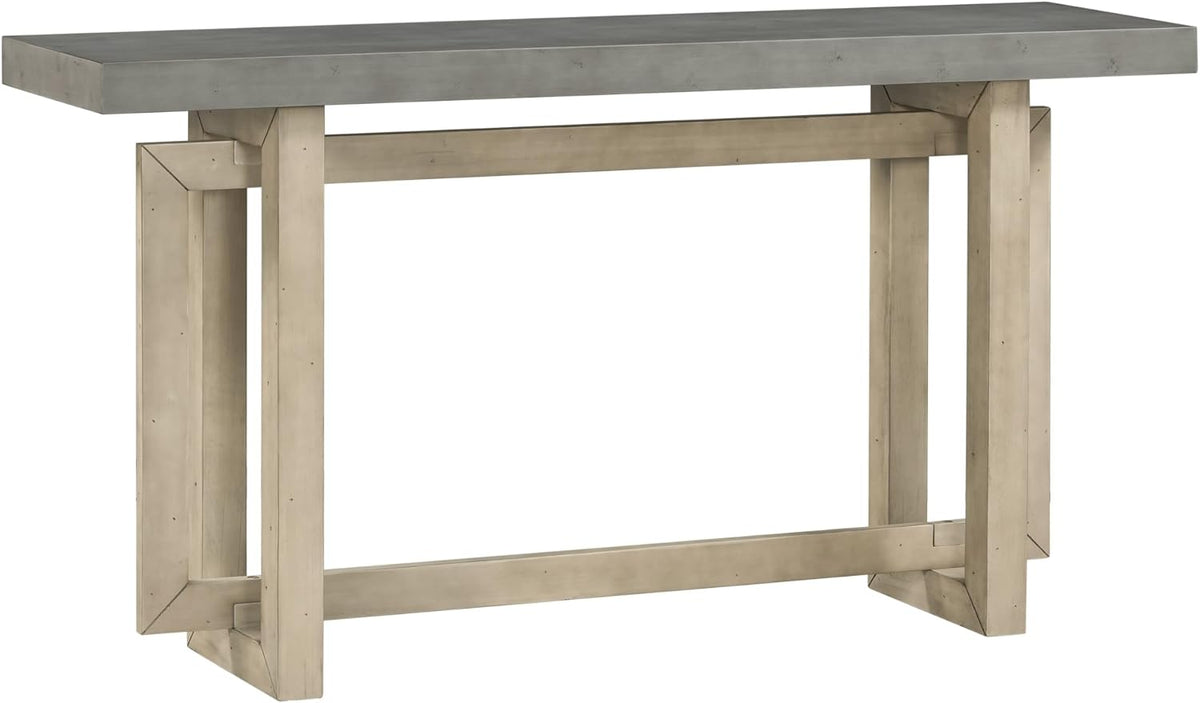 59 Inch Solid Wood Console Table, Table Sofa Table for Entryway, Hallway Living Room, Foyer, Contemporary Minimalist Style, Grey