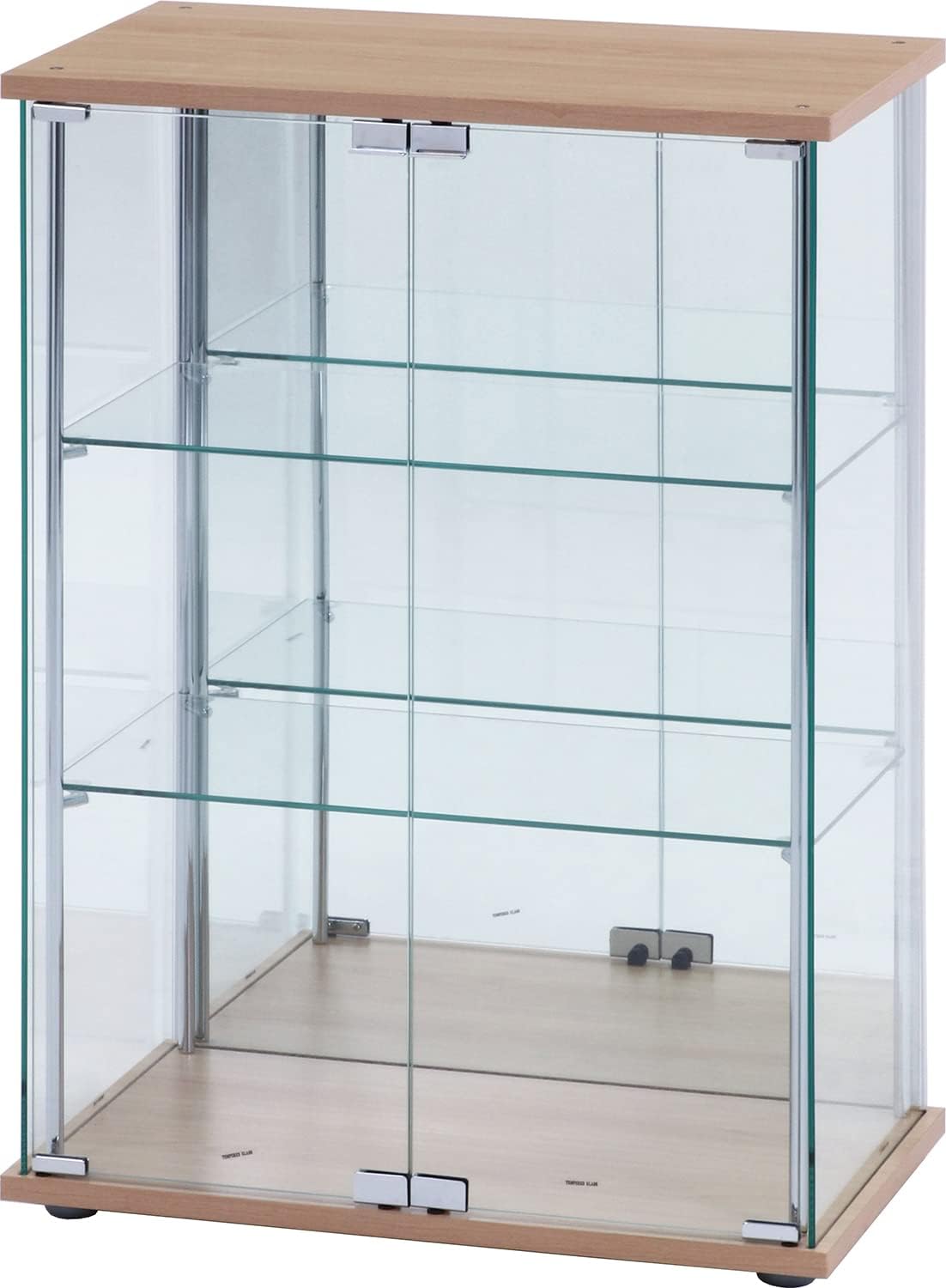 不二貿易(Fujiboeki) Fuji Boeki 72801 Collection Case, Figure Case, 3 Tiers, Width 23.8 x Depth 14.4 x Height 33.5 inches (60.5 x 36.5 x 85 cm), Natural, Wide, Rear Mirror, Assembly Required