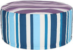 Esschert Design Striped Outdoor Pouffe, Blue Purple