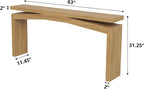 Epecoya Extra Long Console Tables for Living Room, Slim Entryway Table 63 Inches Long, Wooden Couch Table Behind Sofa for Hallway, Living Room, Home, Natural Teak