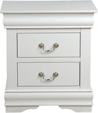 Knocbel Traditional Nightstand End Tables Side Table with 2 Drawers and Metal Handles for Bedroom Living Room Entryway, Fully Assembled, 21" W x 15" D x 24" H White