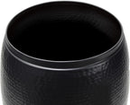 Eyely SSL2001A Estelle 15" Modern Rustic Hammered Metal Drum Storage Side Table with Lid, End Table for Decoration in Living Room, Bedroom, Bathroom, Matte Black