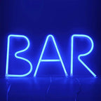 LED Blue Neon Letter Signs Night Light Battery or USB Operated LED Marquee Letters Neon Art Decorative Lights Wall Decor for Children Baby Room Christmas Wedding Party Decoration(Y)
