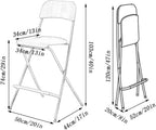 25in/29in Folding Breakfast Bar Stool, Modern Foldable Wooden Seat Tall Chair with Back and Footrest, Collapsible Counter Height Stool for Dining Room Kitchen Balcony Living Room ( Color : White , Siz