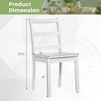 Giantex Wood Dining Chairs Set of 4 White - Wooden Armless Kitchen Chairs with Solid Rubber Wood Legs, Non-Slip Foot Pads, Max Load 400 Lbs, Farmhouse Style High Ladder Back Dining Room Chairs