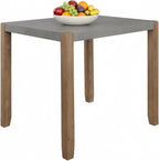 Alaterre Furniture Newport Dining Table for 4 – Rustic Industrial 42” x 36” Kitchen Table with Gray Faux Concrete Top & Light Amber Wood Legs