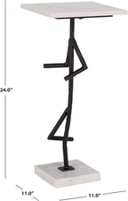 SAFAVIEH Home Collection - Warso White & Black Marble Accent Table, Sculptural Side Table, Fully Assembled (ACC3751A)
