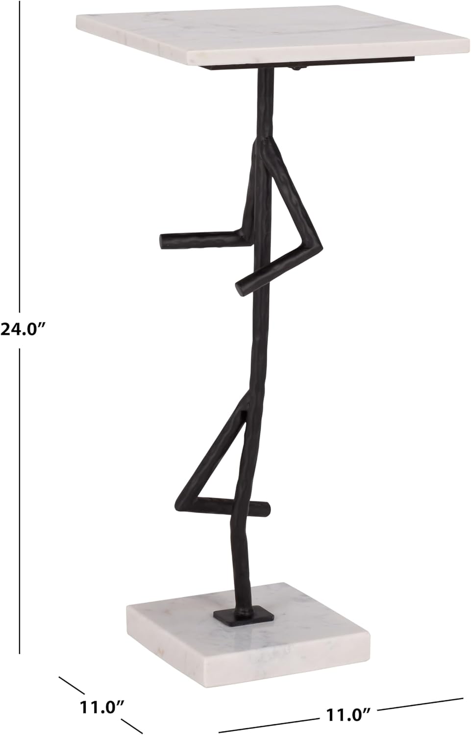SAFAVIEH Home Collection - Warso White & Black Marble Accent Table, Sculptural Side Table, Fully Assembled (ACC3751A)