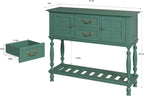 Farmhouse Console Table with Storage, Narrow Entryway Table with 2 Drawers & 2 Door Cabinets, Sofa Table Behind Couch with Shelf for Living Room, Entryway