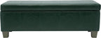 51 Inch Storage Ottoman, Storage Bench with Safety Hinge, Upholstered Synthetic Leather Ottoman Bench for Bedroom, Living Room, Entryway, Hallway, Foot Rest, Support 500lbs
