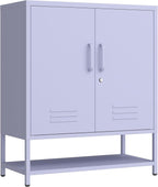 Three Tier Metal Shoe Cabinet for Home use Featuring Adjustable Shelves Multifunctional Two Door Storage Cabinet Suitable for entryways and hallways Purple Size: 13.8" D x 29.5" W x 33" H