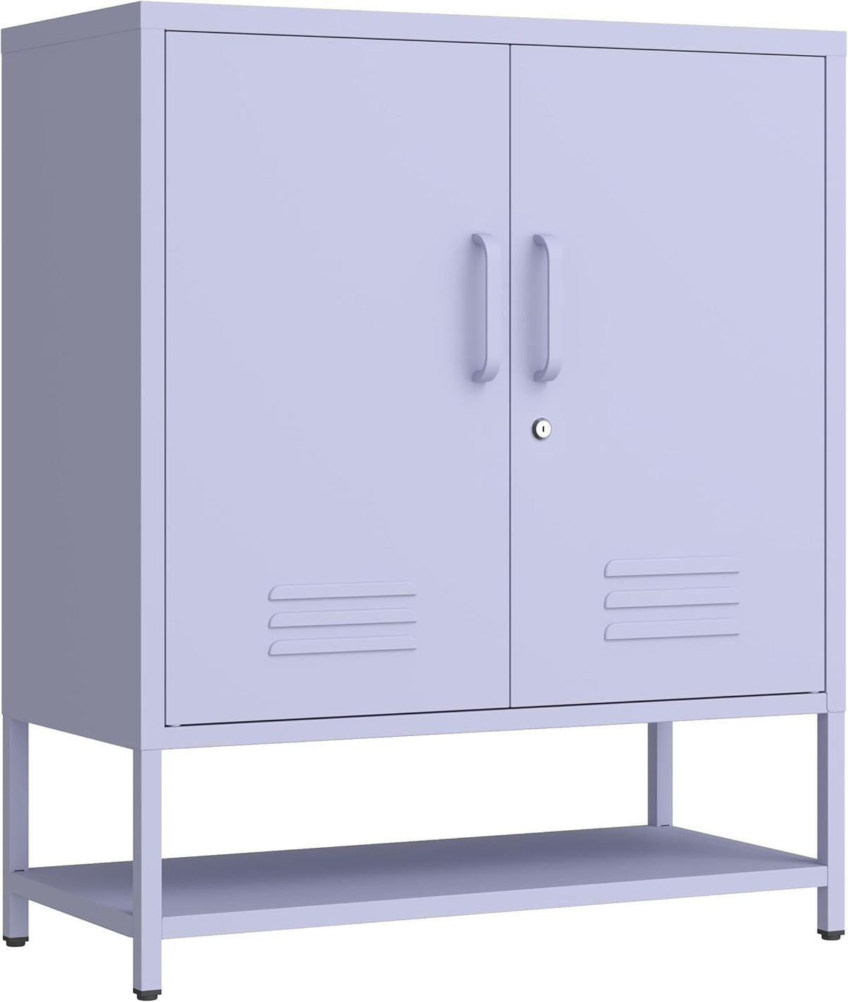 Three Tier Metal Shoe Cabinet for Home use Featuring Adjustable Shelves Multifunctional Two Door Storage Cabinet Suitable for entryways and hallways Purple Size: 13.8" D x 29.5" W x 33" H