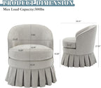 GarveeHome Vanity Stool, Upholstered Tall Back Arm Chair w/Side Pockets, Wood Legs Comfortable Dressing Piano Bench Chair for Vanity for Makeup Room, Bathroom