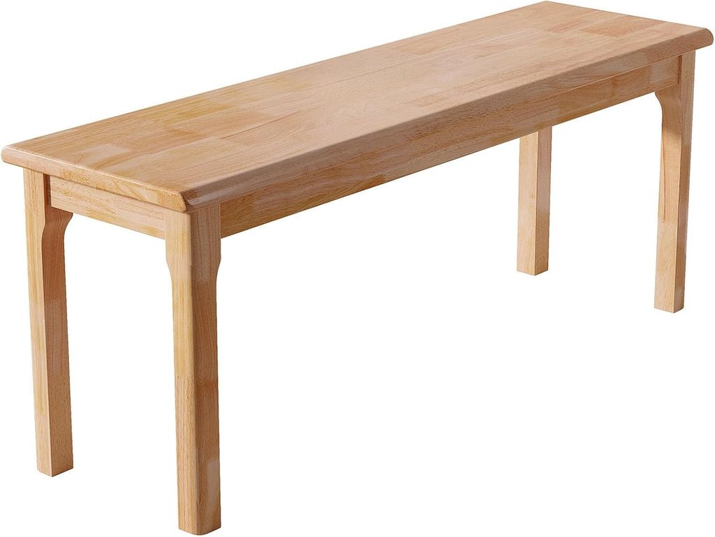 100% Solid Oak Wood Dining Bench Entryway Bench Midcentury End of Bed Bench, Outdoor Bench,Rustic Home Décor Furniture Natural Wooden Slab Bench for Bedroom Household Dining Table (Natural)