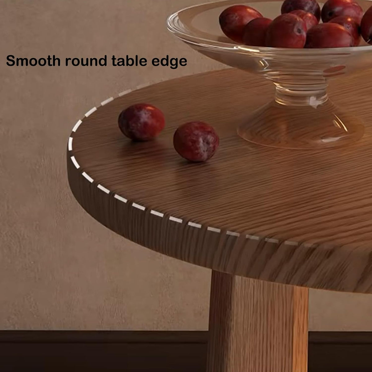 YUNMUAIR-Round Wood End Table with 2-Tier Storage,15.75" Dia Small Accent Sofa Table,Solid Wood Nightstand,Modern Side Tables for Living Room Bedroom Small Space,Walnut Brown