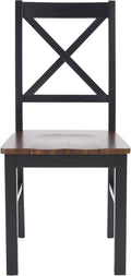 SAFAVIEH Home Collection Akash Farmhouse Black & Walnut Dining Chair Set of 2