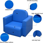 2-in-1 Multifunctional Convertible Kids Table and Chair Set Blue Modern Contemporary Plastic Cushioned Seat