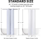 Furlinic White No Hook Small Stall Shower Curtain 36x72 Inch,Polyester Fabric Waterproof Rv Camper Shower Curtains with 4 Plastic Split Grommets,Narrow Half Size Hotel Decorative Bathroom Curtains