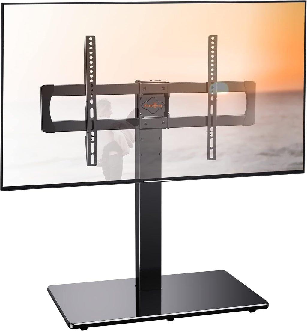 Swivel Universal TV Stand Base for 50-75 Inch LCD OLED Flat/Curved Screen TVs-Height Adjustable/Tall/Larger Table Top TV Stand Mount, Center TV Stand with Cable Management, VESA 800x400mm PGTVS14