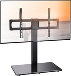 Swivel Universal TV Stand Base for 50-75 Inch LCD OLED Flat/Curved Screen TVs-Height Adjustable/Tall/Larger Table Top TV Stand Mount, Center TV Stand with Cable Management, VESA 800x400mm PGTVS14