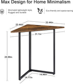 VECELO Corner Shelf, End Side Tables, Triangle Shelves with Metal Frame for Small Space, Living Room, Kitchen, Bathroom