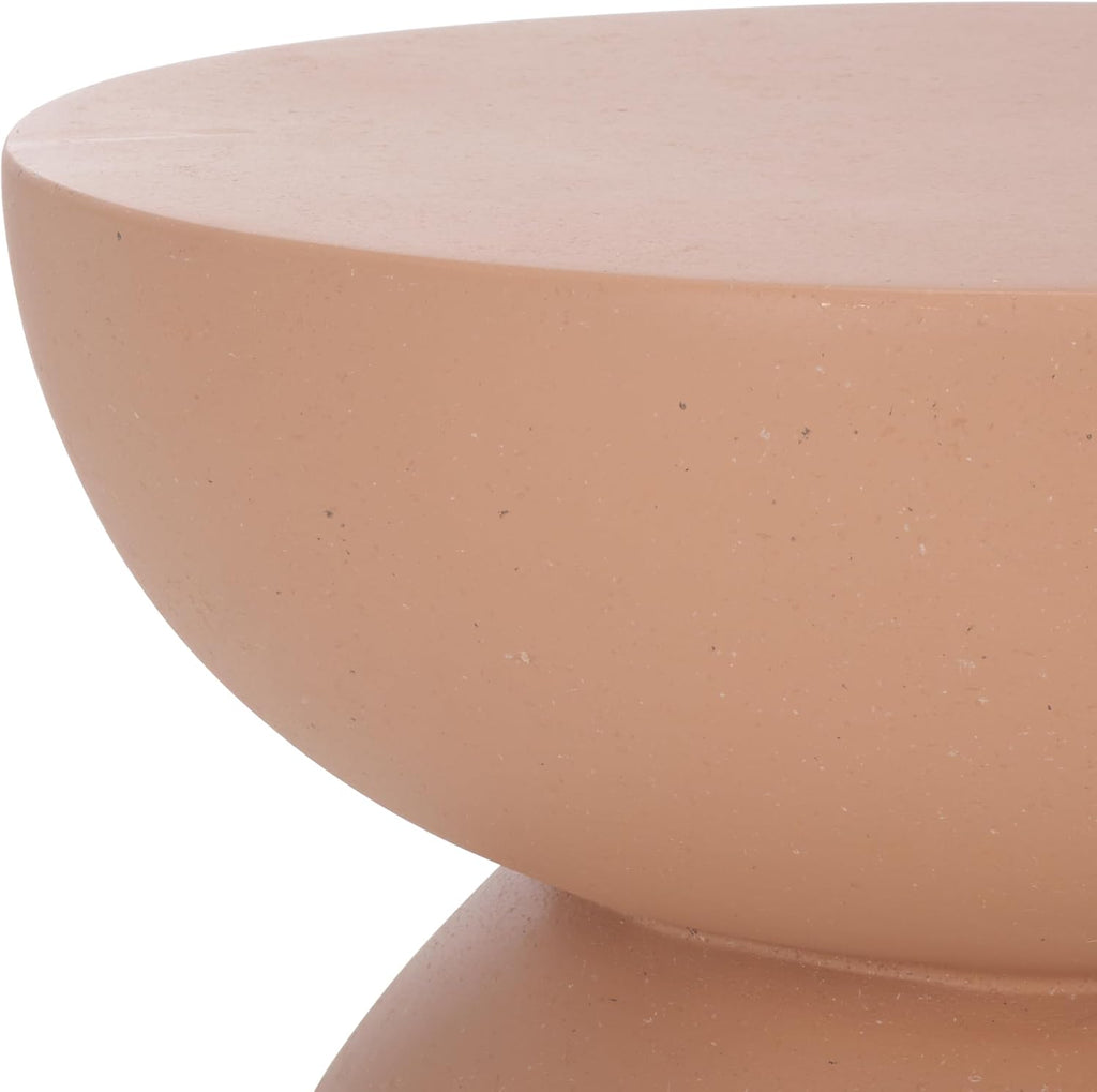 SAFAVIEH Home Collection - Ailani Accent Table, Terracotta Round Side Table with Sculptural Base, Fully Assembled (ACC2802C)
