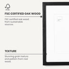 Opposite Wall - 16x24 in - Black Solid Oak Wood Picture Frame - Lightweight, Versatile & Shatterproof - Wall Hanging Poster or Photo Frame - Wall Decor for Office, Gallery & Home