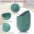 Homienly Wheat Straw Cereal Bowls 26 OZ, Microwave and Dishwasher Safe Wheat Straw Bowls, Alternative to Plastic Bowls Reusable, Unbreakable Bowl for Serving, Snack, Dinner, Soup(Green, 26 OZ)