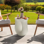 End Tables U-Shaped Geometric Concrete Decorative Table for Indoor and Outdoor Use
