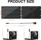 Solar Powered Fan Kit 12.6 Inch IPX7 Weatherproof, 15W Solar Panel with 2 Waterproof Fans, Intake or Exhaust Air Fan for Outside Backyard Chicken Coops, Greenhouses, Doghouse
