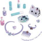 Smoby - Gabby et la Maison Magique - 2-in-1 Dressing Table - Stool + 12 Dummy Accessories Included - Adjustable Mirror - Suitable for Ages 3 and Above - Made in France