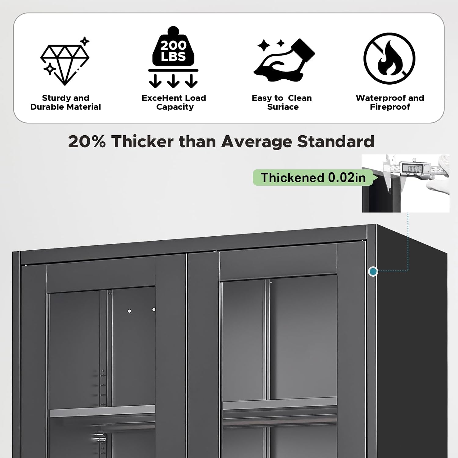 Curio Display Cabinet with Glass Doors,71”H Metal Display Case with 4 Adjustable Shelves - Black China Storage Cabinet for Collectibles, Trophies & Liquor - Locking Tall Glass Cabinet for Home