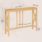 HOOBRO Narrow Console Table, Sofa Table for Entrance, 39.4" Long Entryway Behind Couch Table, Bamboo Hallway Table, Entryway Table, for Living Room, Foyer, Natural YL107XG01