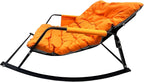 Oversized Rocking Chair - 400lb Capacity Recliner w/Cushion, Breathable Mesh Sling - Indoor/Outdoor Lounger (Orange)