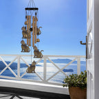 Garden Cat Wind Chimes Outdoor Indoor Decor - with 4 Tubes 4 Bells 5 Cats Wind Chime, Mobile Romantic Cat Wind Catcher, Cats Windchimes for Home, Mom Gifts, Balcony, Tree, Festival, Garden Decoration