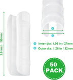 50 PCS 1 inch Greenhouse Clamps Clips White ABS Snap Clamp Tube Clip Garden Buildings Tube Clip for Greenhouse Film, Sunshade Nets, Frame Shelters (Inner dia: 1 in & Outer dia: 1.26 in)