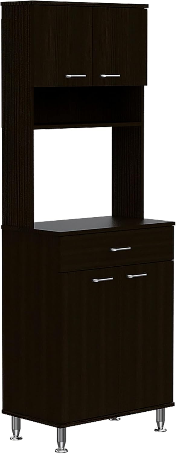 Tuhome Santoro 60 Pantry Cabinet with Double Doors, Adjustable Shelves, Versatile Storage for Kitchen, Dining, and Utility Rooms