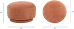 15" Mushroom Footstool Ottoman, Spice Orange Fleeced Teddy